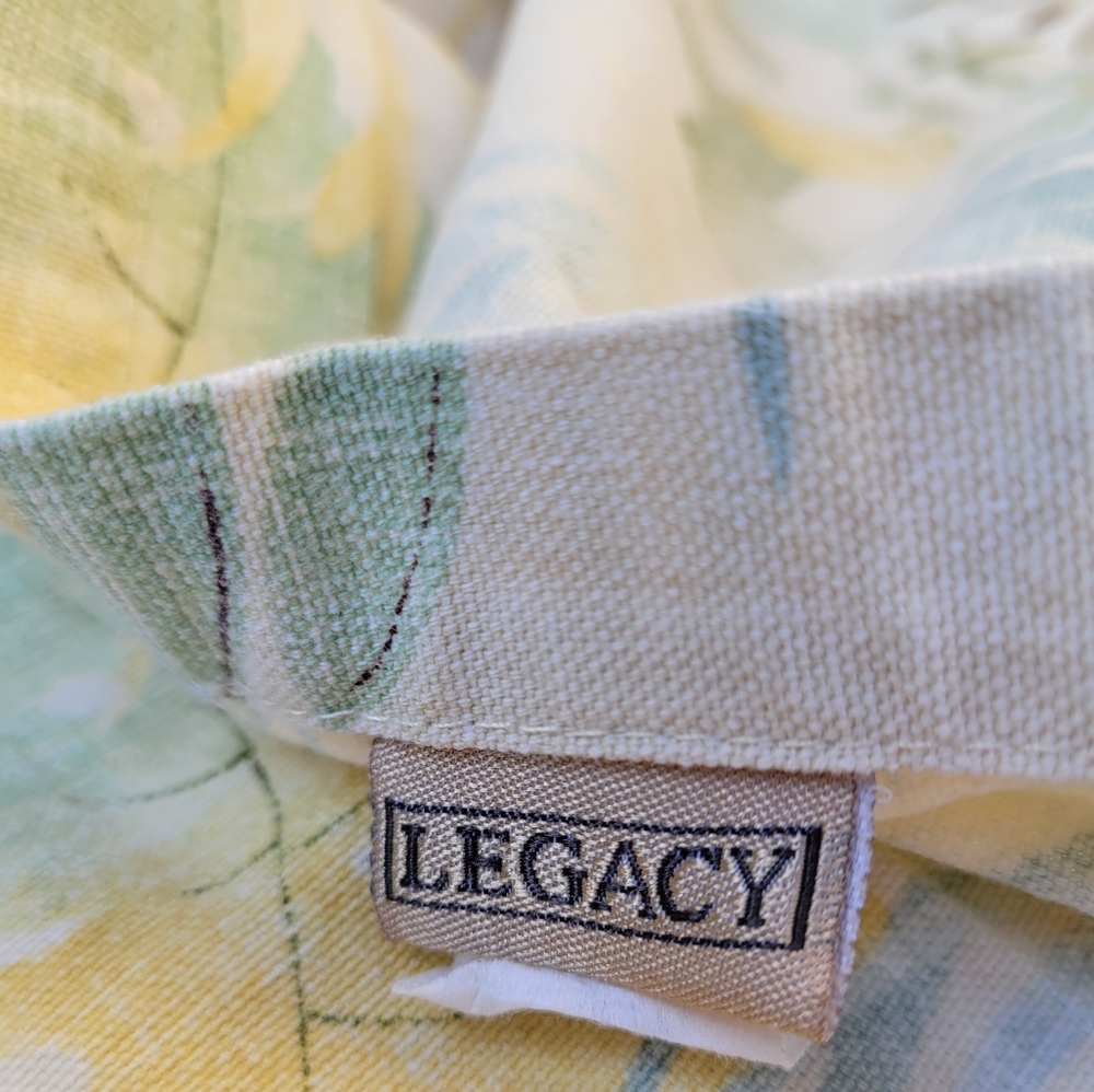 LEGACY Queen Duvet & shams green yellow palm leaf cotton Bedding Neiman … - Picture 8 of 16
